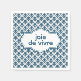 Guardanapo De Papel Joie De Vivre Elegant French Tapestry Blue White