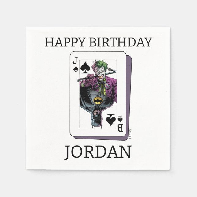 Guardanapo De Papel Joker and Batman Spade Playing Card Illustration (Frente)