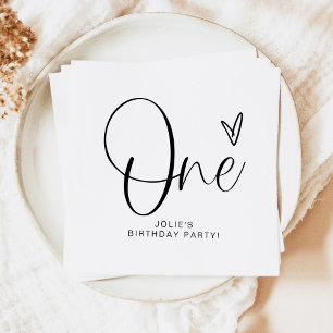 Guardanapo De Papel JOLIE Modern Boho Um Coração Primeiro Aniversário