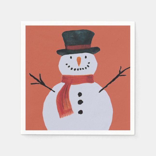 Guardanapo De Papel Jolly Party Snowman (Frente)