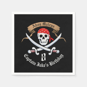 Guardanapo De Papel Jolly Roger Pirate Festa de aniversário