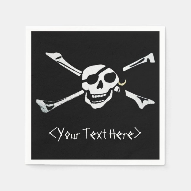 Guardanapo De Papel Jolly Roger Pirate Skull Napkins (Frente)