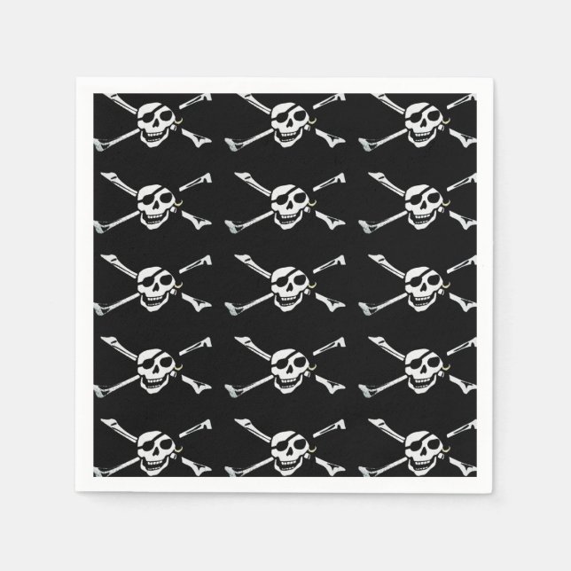 Guardanapo De Papel Jolly Roger Pirate Skull Napkins (Frente)