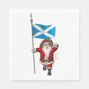 Guardanapo De Papel Jolly Santa Claus Com Bandeira Da Escócia
