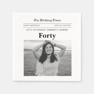 Guardanapo De Papel Jornal de Aniversário de 40 anos