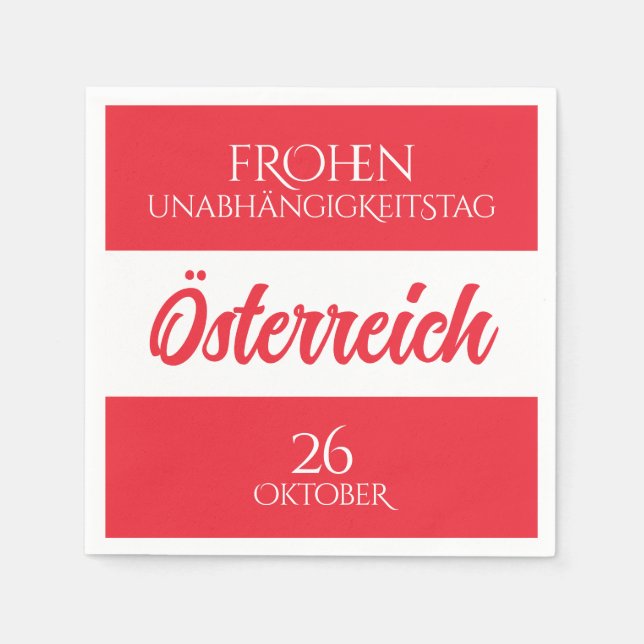 Guardanapo De Papel Jornal Nacional Austríaco Dia da Independência (Frente)