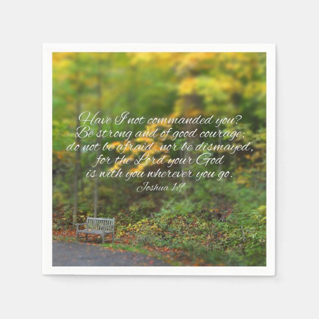 Guardanapo De Papel Joshua 1:9 Escritura Cristã Versa Bíblia (Frente)