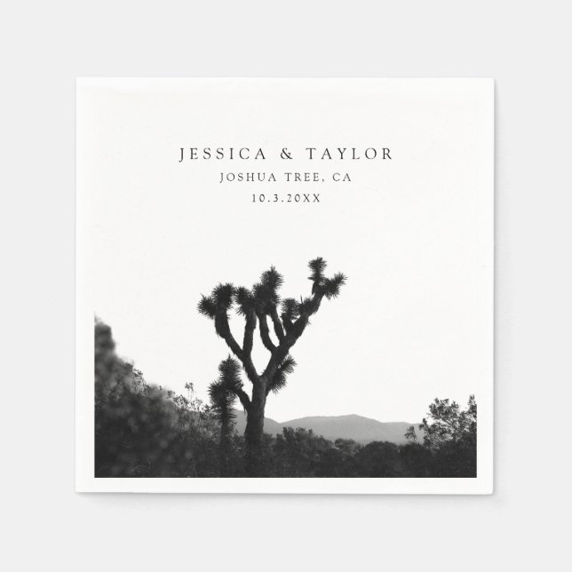 Guardanapo De Papel Joshua Tree Casamento Personalizado Foto Cocktail  (Frente)