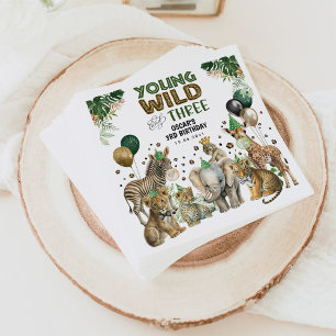 Guardanapo De Papel Jovem Selvagem e Três Selvagens Safari aniversário