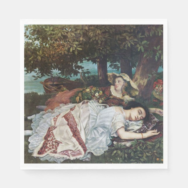 Guardanapo De Papel Jovens damas nas margens do Sena (Verão) (Frente)