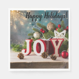 Guardanapo De Papel Joy Christmas Holiday Napkins