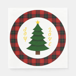 Guardanapo De Papel Joy-Love-Custom Plaid Christmas Tree