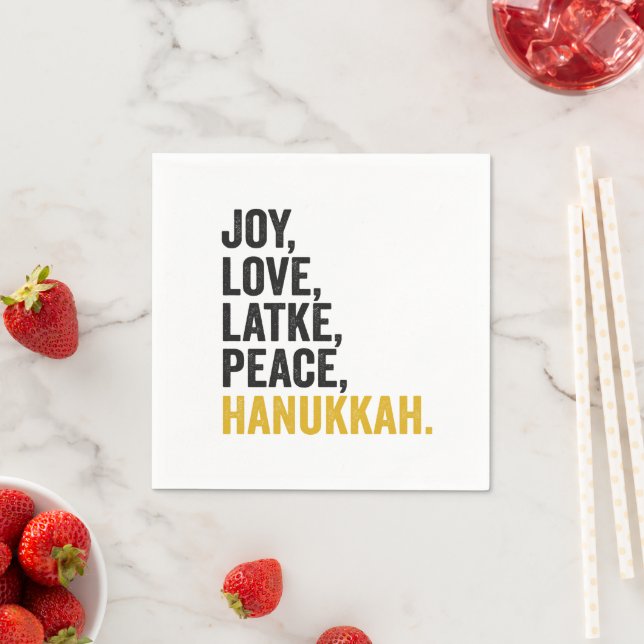 Guardanapo De Papel Joy Love Trava Paz Hanukkah Engraçado Judeu (Insitu)