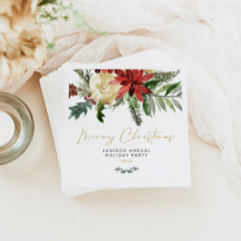 Guardanapo De Papel JOY Red Poinsettia Natal Decência