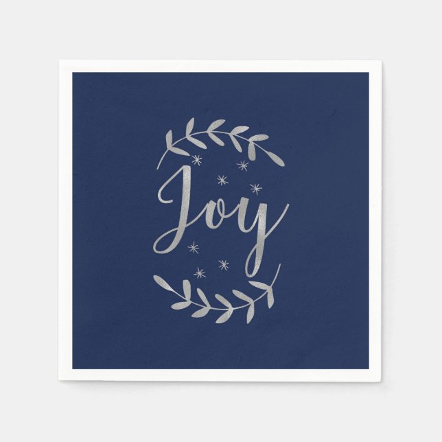 Guardanapo De Papel JOY Silver Blue Folaf Feriado Moderno (Frente)
