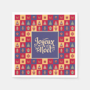Guardanapo De Papel Joyeux Noel french Feliz Natal Chico Festivo