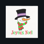 Guardanapo De Papel Joyeux Noel Snowman French Christmas Napkins<br><div class="desc">Joyeux Noel Snowman,  Napkins de Natal Francês. Diga "Feliz Natal" em francês com esses bonitos guardanapos de bonitos bonitos bonitos bonitos e bonitos bonitos bonitos. Perfeito para qualquer família francesa tendo uma festa de Natal. Coloque seus convidados de bom humor com esses guardanapos de férias franceses.</div>