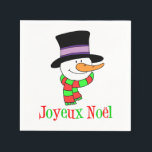 Guardanapo De Papel Joyeux Noel Snowman French Christmas Napkins<br><div class="desc">Joyeux Noel Snowman,  Napkins de Natal Francês. Diga "Feliz Natal" em francês com esses bonitos guardanapos de bonitos bonitos bonitos bonitos e bonitos bonitos bonitos. Perfeito para qualquer família francesa tendo uma festa de Natal. Coloque seus convidados de bom humor com esses guardanapos de férias franceses.</div>