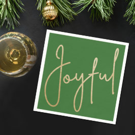 Guardanapo De Papel JOYFUL Dourado Faux Foil on Green
