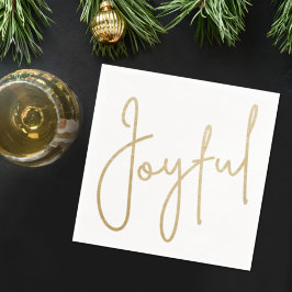 Guardanapo De Papel JOYFUL Dourado Faux Tolle White Napkins