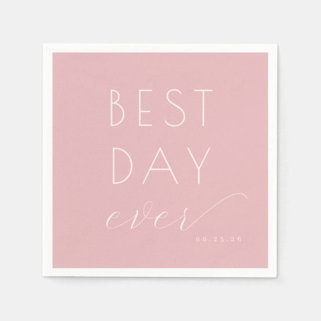 Guardanapo De Papel Joyful Pink Typographic Celebration (Frente)
