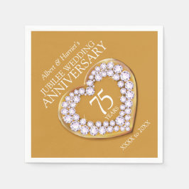 Guardanapo De Papel Jubilee 75º aniversário do casamento Nome personal