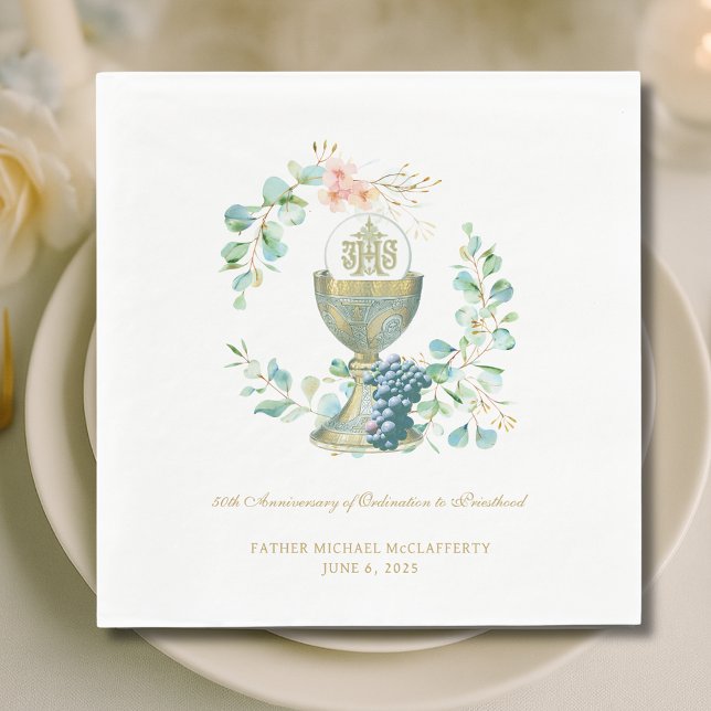 Guardanapo De Papel Jubilee Watercolor Chalice Napkins (Criador carregado)