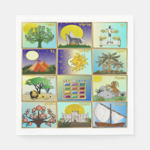 Guardanapo De Papel Judaica 12 tribos de papel artístico israelense N