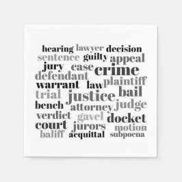 Guardanapo De Papel Judicial Legal Terns Word Cloud Design
