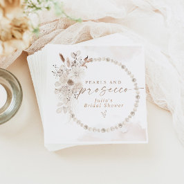 Guardanapo De Papel JULIA Boho Floral Pérolas e Prosecco Chá de Noiva