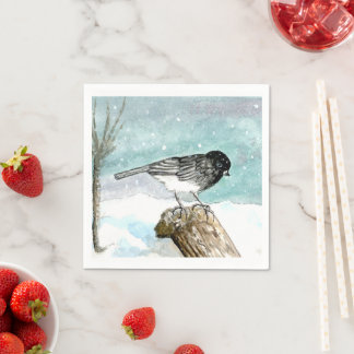 Guardanapo De Papel Junco - Pássaro de Neve - Napkin