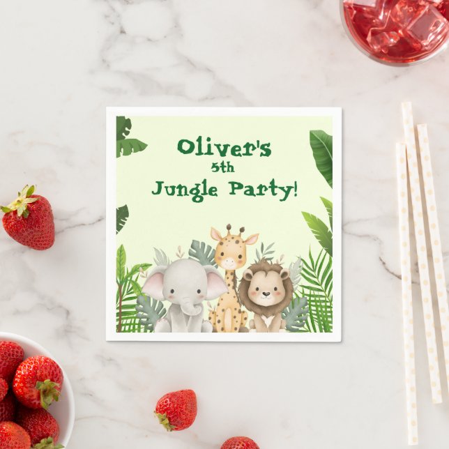 Guardanapo De Papel Jungle Party Custom Paper Napkins (Insitu)