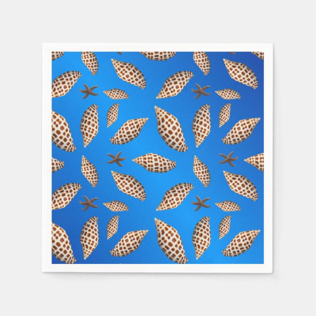 Guardanapo De Papel Junonia Seashells em Azul (Frente)