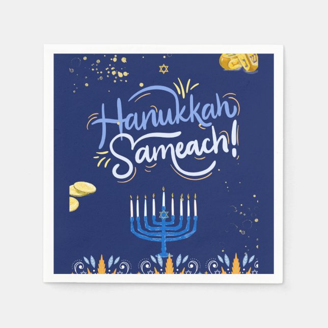 Guardanapo De Papel Junte-se a nós para uma Celebração Joyous Hanukkah (Frente)