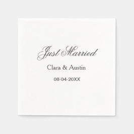 Guardanapo De Papel Just Married add couple name date year wedding sim