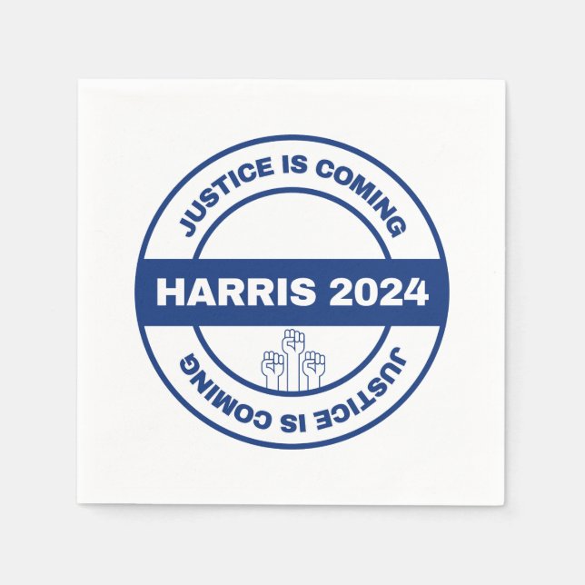 Guardanapo De Papel Justiça está chegando | Eleição de Kamala harris W (Frente)