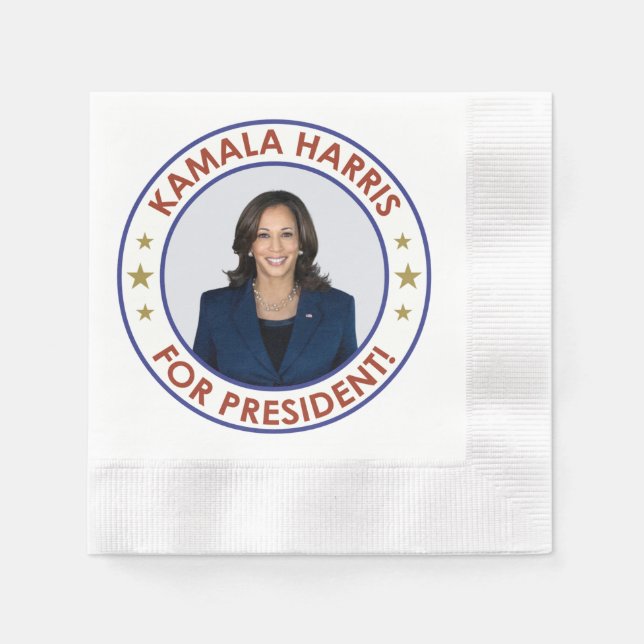 GUARDANAPO DE PAPEL KAMALA HARRIS PARA O PRESIDENTE! (Frente)