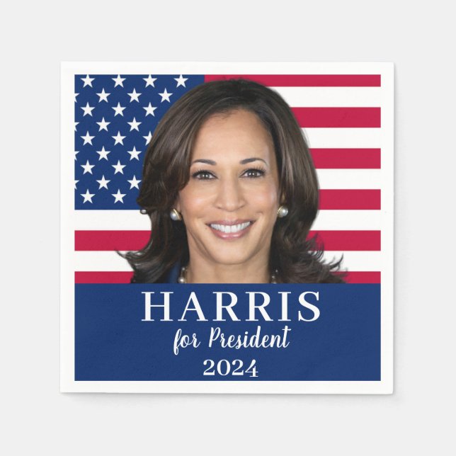 Guardanapo De Papel Kamala Harris Para O Presidente 2024 (Frente)
