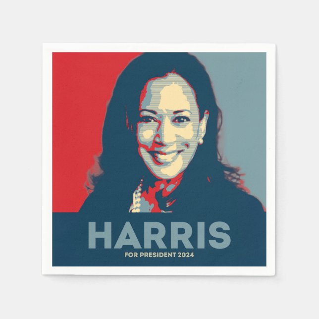 Guardanapo De Papel Kamala Harris Para O Presidente 2024 (Frente)
