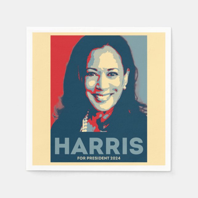 Guardanapo De Papel Kamala Harris Para O Presidente 2024 - Esperança (Frente)