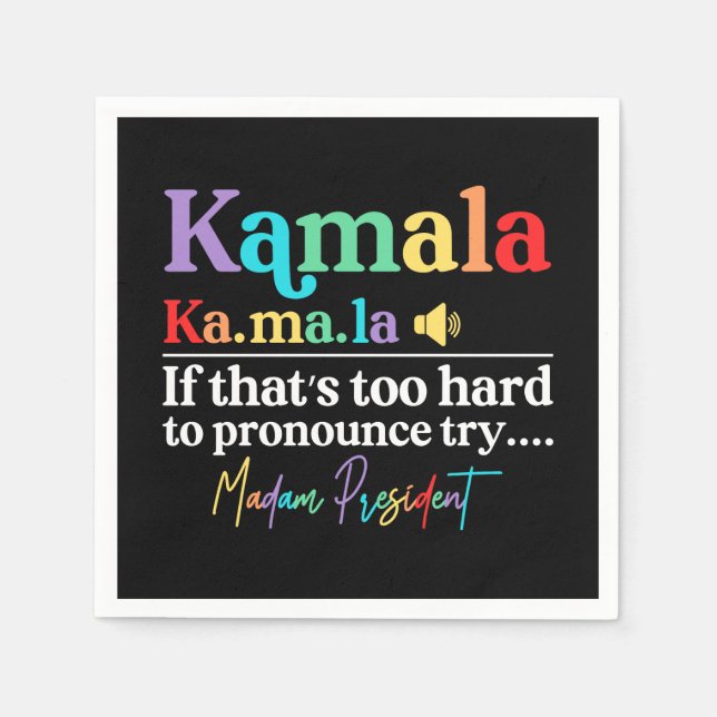 Guardanapo De Papel Kamala Harris Senhora Presidente (Frente)