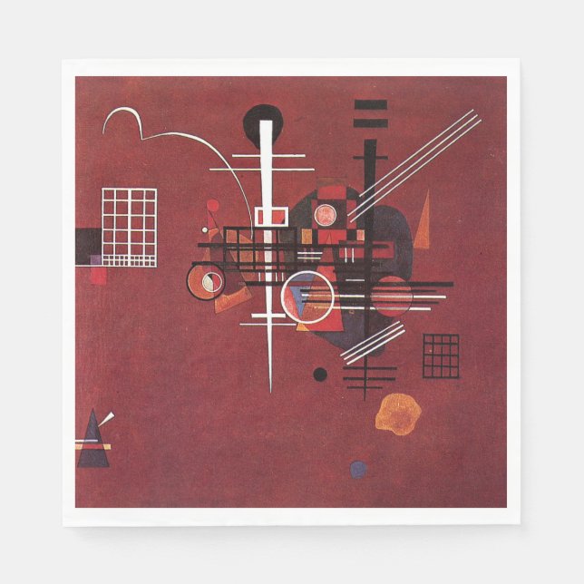 Guardanapo De Papel Kandinsky - Vermelho Baço (Frente)