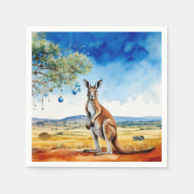 Kangaroo debaixo de uma árvore de natal