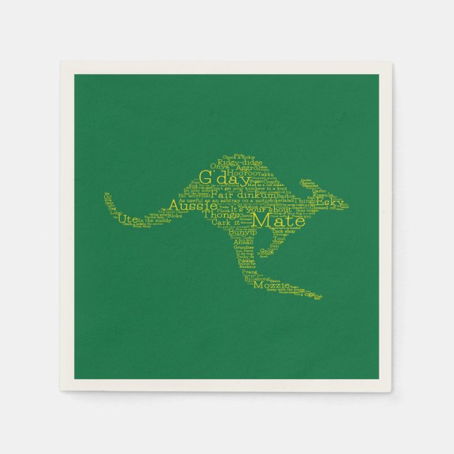 Guardanapo De Papel Kangaroo feito de gíria australiana (Frente)