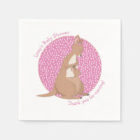 Kangaroo Joey Girl Pink and Brown Chá de fraldas