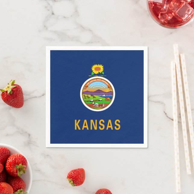 Guardanapo De Papel Kansan Flag, Flag of Kansas (Insitu)