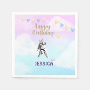 Guardanapo De Papel Karate Cat Festa de aniversário Festa Taekwondo