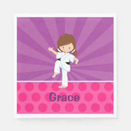Guardanapo De Papel Karate Kid Girl Rays Napkin Brown