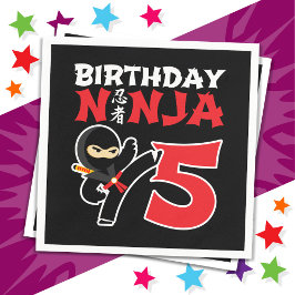 Guardanapo De Papel Karate Ninja, 5 anos, Festa Kids 5 Aniversário