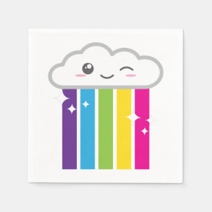 Guardanapo De Papel Kawaii Cloud e Rainbow Napkins